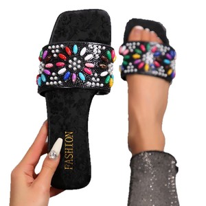 Nouvelles pantoufles plates confortables et élégantes pour femmes, avec strass, collection été 2025, modèle Cool916 - Product Image 5