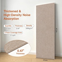 Lot de 4 panneaux acoustiques autocollants, panneaux absorbants le son, panneaux acoustiques en feutre de fibre de polyester PET pour studio, maison, bureau
