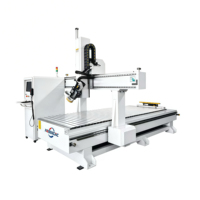 Machine de fraisage CNC Jinan Mosencnc 1325 9KW 4 axes ATC avec changeur d'outils linéaire 8-12 outils, tête pivotante de broche 90° et contrôleur LNC