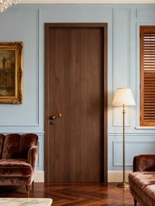Puerta Interior de Madera Maciza con Chapa de Madera Natural, Personalizada de Fábrica, para Apartamentos, Casas, Villas y Hoteles - Product Image 4