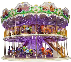 Carnival Rides Carrousel pour enfants en fibre de verre à double pont à vendre - Product Image 1