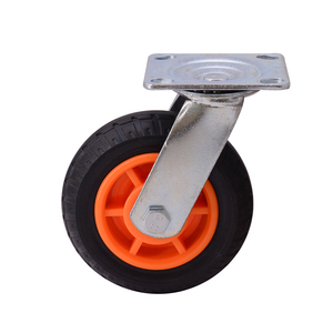 Wholesale 150mm 6 Inch Solid Wheels Trolley Plate Swivel Rubber Caster Wheel for Hand Trolley <strong>Carts</strong> - Product Image 1