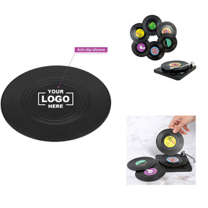 Vinyl Record 5cm Coaster Retro Material Pendant Heat Insulating Anti-slip Coaster