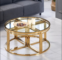 Table basse indienne pliante en verre courbé, échantillon gratuit, cristal rotatif, dauphins, or et rouge, ensembles bon marché