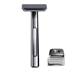 BEIKELIN Twin Blade, diseño de media PROTECCIÓN DE Metal antiguo, cuchillas de acero inoxidable <span class=keywords><strong>para</strong></span> <span class=keywords><strong>afeitado</strong></span> <span class=keywords><strong>corporal</strong></span> seguro <span class=keywords><strong>para</strong></span> hombres con soporte <span class=keywords><strong>para</strong></span> maquinilla de afeitar - Product Image 1