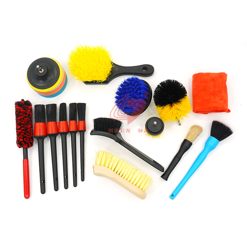 18 Pcs Household Car Wheel Cleaning Brush Yellow For Car Drill