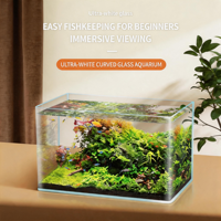 Ultraklares Gebogenes Vorderglas-Aquarium Desktop-Glasbecken für Süßwasser- und Meerwasser-Nano-Display