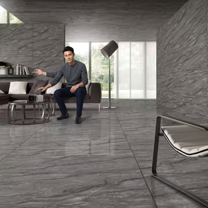 กระเบื้องพอร์ซเลนลายหินอ่อนแพลตตินั่มเนโร ขนาด 600x1200 มม. ผิวเงาสูง สำหรับปูพื้นและผนัง ตกแต่งภายในหรูหรา - Product Image 6