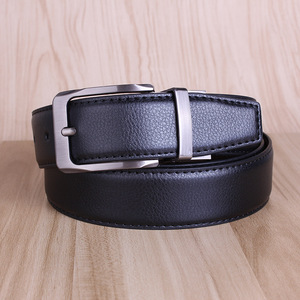 <span class=keywords><strong>Ceinture</strong></span> réversible en cuir de vachette pour homme avec boucle rotative rectangulaire en alliage, motif uni, style décontracté, vente en gros disponible - Product Image 1