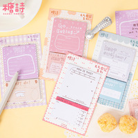 Diario de cocina con dibujos animados, notas adhesivas para hacer lista, papel de notas, cuaderno pequeño portátil, 40 páginas por paquete