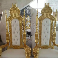 Chaises King And Queen à dossier haut, en argent, moins cher, bjflamingo, mariage, chaises King Thrones de bonne qualité