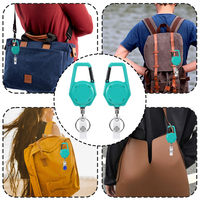 Porte-clés tactique extérieur rétractable avec boîtier ABS, portable, étanche, vente directe usine, corde en fibre silencieuse et bande PVC