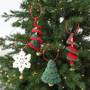 Decoración de Navidad lana tejida árbol de Navidad copo de nieve colgante árbol de Navidad decoración coche decoración Mini lindo encantador - Product Image 2
