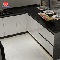 Contreplaqué noir allure américain prêt à l'emploi personnalisé mdf acrylique smart White modulaire Chine luxe maison Design Armoires de cuisine