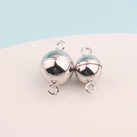 6-14mm 925 Boucle En Argent Sterling Double Cercle Connecter Bouton Aimant Fermoir pour Bijoux Diy Bracelet Collier Fermoir Magnétique
