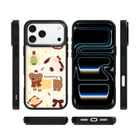 Coque de téléphone AG Feeling Black Edge avec motif Hot Dog doré pour iPhone 17, 17 Pro Max, 16 Pro, 15, 15 Pro Max, 15 Pro, 14 Pro Max – Coque magnétique
