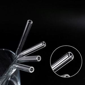 <b>Reusable</b> High Borosilicate Glass <b>Straw</b> Heat Resistant Transparent Bent for Soda Cola Milk Drink Accessory for Drinking - Product Image 4