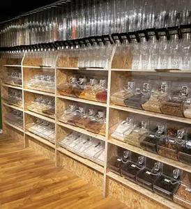 生态箱坚果容器，带勺子储物勺子桶透明散装食品箱面粉和香料糖果箱