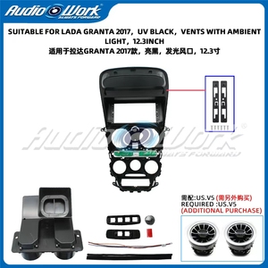Marco de Radio para Coche LADA GRANTA 2017 NEGRO UV con Ventilaciones y Luz Ambiental 12.3 Pulgadas, Marco de Audio para Coche, Marco de DVD para Coche - Product Image 5