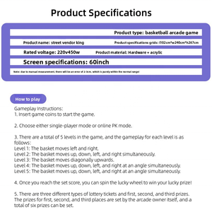 Vente en gros d'usine Machines de tir au <span class=keywords><strong>basket</strong></span>-ball vidéo de 60 pouces Nouveaux jeux à pièces pour adultes et enfants Centre commercial - Product Image 4