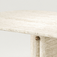 Meubles de salle à manger de luxe, table à manger en travertin de grande taille, table à manger rectangulaire en marbre pour hôtel, pour 10 personnes
