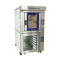 Horno de Convección Rotatorio Comercial de 5 Bandejas con Cámara de Fermentación, Máquina Eléctrica para Hornear Pan con Gabinete de Fermentación