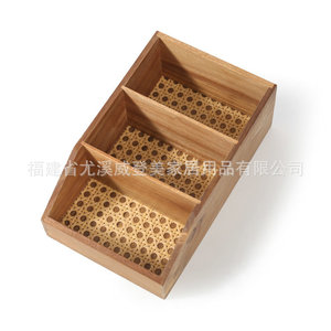 Custom-made bamboo desktop organizer <b>boxes</b> for jewelry, <b>tea</b> bags, cosmetics, office, and living room use; multi-compartment - Product Image 1