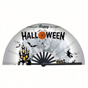 Arrival Customized <b>Large</b> Bamboo Hand <b>Fans</b> Painted with Halloween Decoration and Printed Design - Product Image 2