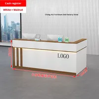 Comptoir de bar de restaurant en bois massif lumineux minimaliste moderne Comptoir de réception de caissier pour salle de billard