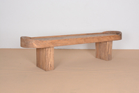 Table Basse Longue en Bois Massif de Bonne Qualité, Style Rétro Vintage Rustique Wabi-Sabi