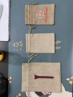 Sac à cordon en toile de coton recyclable, pochette anti-poussière pour bijoux, sac de rangement à cordon pour colliers et bijoux