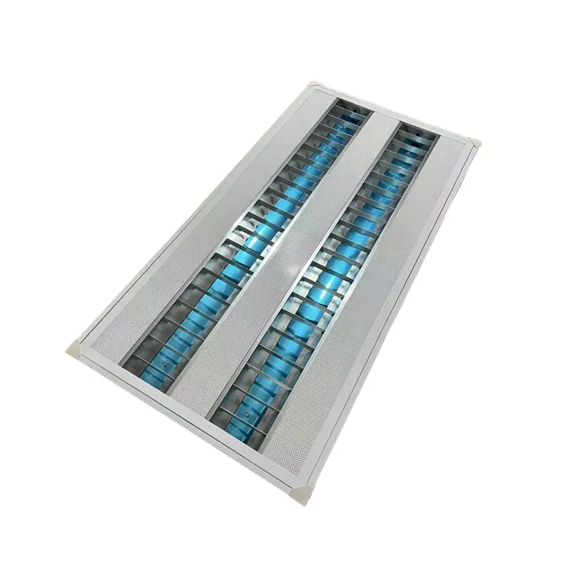 Factory Price T8 fluorescent tube grille light 2ft 4ft recessed grid light fixture 36w 2x40w emergency office led grille light