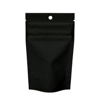 Pochette givrée en Mylar noir mat pour pharmacie médicale, sac de distribution de sortie résistant aux odeurs, sacs en aluminium à fermeture éclair