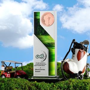 Trofeo de Golf Personalizado con Diseño de Campo de Golf y Pelota, Recuerdo Deportivo Metálico Creativo, Premios de Competición - Product Image 4