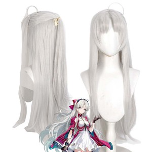 Peluca Larga Plateada Blanca para Cosplay de <span class=keywords><strong>Carlotta</strong></span> Montelli del Juego Wuthering Waves para Mujer GAHC-067 - Product Image 1