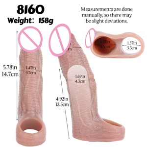 Funda de Silicona para Pene SXXY de 5 Pulgadas, Condón Reutilizable, Extensor de Pene, Retrasador de Eyaculación, Estimulador para Parejas, Juguetes Sexuales - Product Image 2