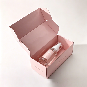 Boîte d'expédition ondulée auto-scellante rose vif personnalisée, couleur unie brillante, pelliculage mat, pour l'e-commerce de mode et de beauté (abonnement) - Product Image 1