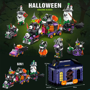 Gran oferta, bloques <span class=keywords><strong>Mini</strong></span>, casa de calabaza de Halloween, juguetes de bloques de construcción, juegos de vista de calle, juego de regalo de vacaciones, juego de rompecabezas para niños - Product Image 2