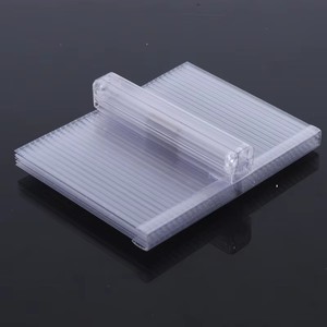 Panneau de <span class=keywords><strong>toiture</strong></span> en <span class=keywords><strong>polycarbonate</strong></span> à double alvéolage transparent, haute résistance au feu, avec système de fixation à double crochet, pour panneaux solaires et tôles gaufrées en PC - Product Image 2