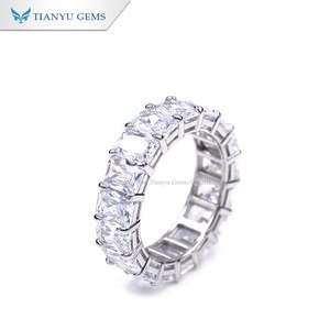 Anillo de eternidad Tianyu de lujo, plata S925 con circonitas, estilo moderno y glamuroso para aniversario y uso diario. - Product Image 1