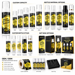 <span class=keywords><strong>Mousse</strong></span> Coiffante Végane OEM Légère au Gel de <span class=keywords><strong>Mousse</strong></span> Tressée, Fixation Forte, Sans Accumulation, Contrôle les Frisotis, Hydratante, Douce et Brillante <span class=keywords><strong>pour</strong></span> <span class=keywords><strong>Cheveux</strong></span> Bouclés - Product Image 2