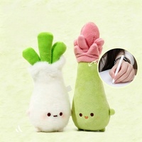 Porte-clés en peluche aubergine mignon - Outil d'écriture en peluche douce avec clip pour l'école et la décoration de sac