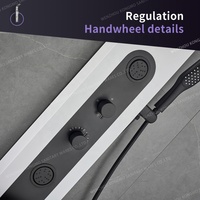 Ensemble de douche de salle de bain en acier inoxydable de style européen avec robinet à effet pluie, panneau de plafond à motif de jet doux De Ducha