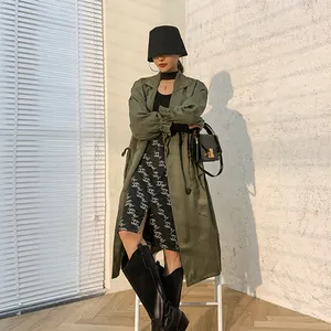 Tùy Chỉnh Mùa Xuân Mùa Thu Ladies Áo Khoác Cộng Với Kích Thước Dài Phụ Nữ Trench Coat Jacket Cho Phụ Nữ