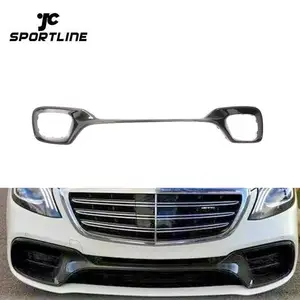 Serat Karbon W222 S65 Bumper Depan Ventilasi untuk Mercedes Benz S63 AMG 4 Pintu Sedan 18-19