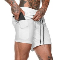 Shorts de sport unisexes PIHA SPORTS, en polyester, à séchage rapide, double couche, imprimés, avec cordon de serrage, pour l'entraînement et le sport