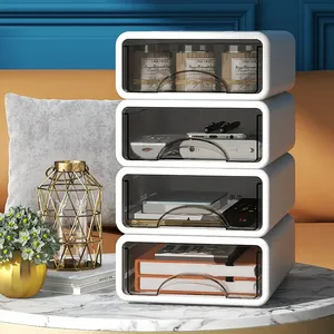 Vente en gros de tiroirs de rangement en plastique pour articles divers, deux tailles, pour bureau et maison, empilables - Product Image 2