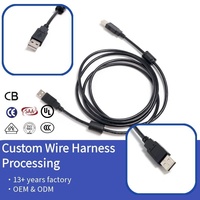 كابل USB مخصص مضاد للتداخل بموصل ذكر إلى ذكر مع نواة فيريت مزدوجة، USB 2.0 بسرعة 480 ميجابت في الثانية للمعدات الصناعية والطبية