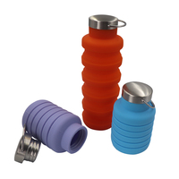 Bouteille d'eau pliable en silicone de qualité alimentaire 500 ml, portable, étanche, pour le cyclisme, la gym, le camping et les activités de plein air