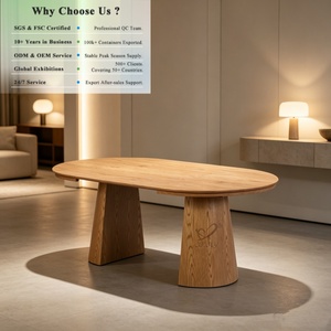 Mesa de Comedor OKAY, Nueva Llegada, Diseño Minimalista, Base Ancha y Estable, Diseño de Alta Gama, Extensible, Moderna, de MDF con Chapa de Madera - Product Image 1